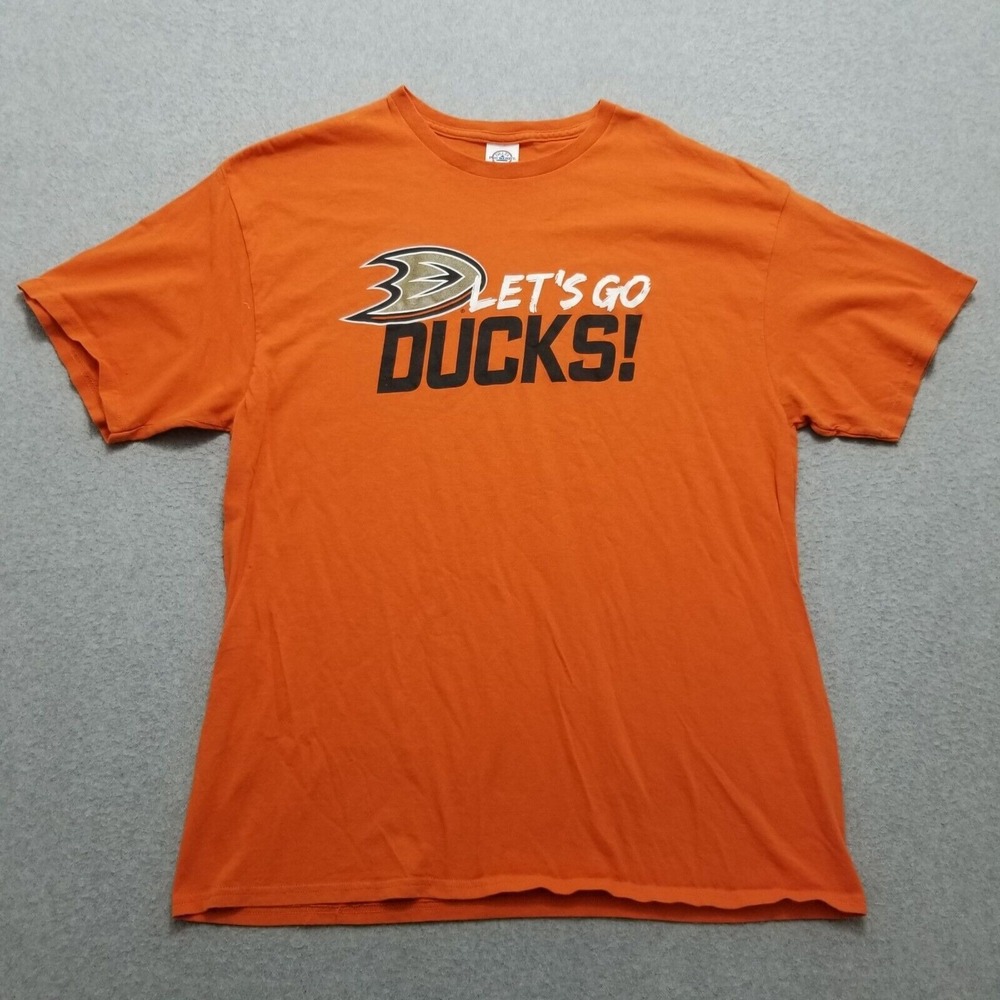 Anaheim Ducks Shirt Mens XL Orange Short Sleeve‎ Hockey Delta